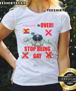 Funny Pokemon Pride Month Tee: 'Stop Being Gay Ladies' with vibrant graphics, perfect for LGBTQ+ humor lovers.