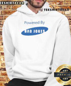 Alt Text: Funny Powered By Dad Jokes Samsung Logo Hoodie, perfect for humor-loving dads who appreciate clever puns.