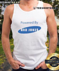 Funny Powered By Dad Jokes Samsung Logo Tank Top featuring a playful design perfect for humor-loving dads.
