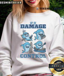Alt Text: Funny VP of Damage Control Shark Sweatshirt featuring a playful shark graphic and humorous text for casual wear.