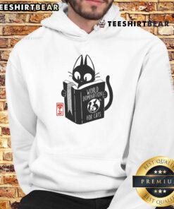 Cute hoodie featuring the 'Funny World Domination for Cats' book cover, perfect for cat lovers and humor enthusiasts.