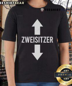 Funny Zweisitzer sign on a ladies' tee, showcasing humor and style perfect for casual wear and playful fashion.