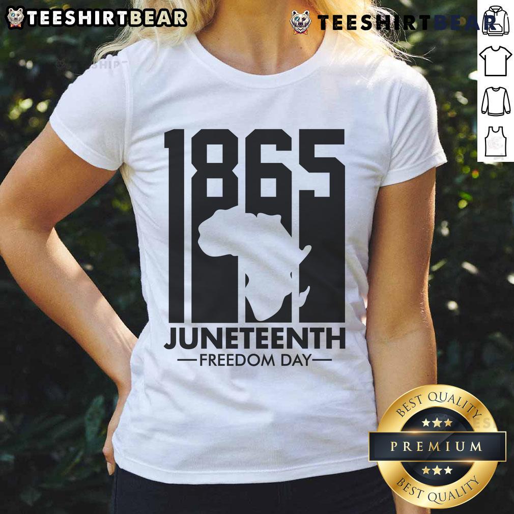 Good 1965 Juneteenth Freedom Day Ladies Tee featuring a vibrant graphic celebrating Black history and freedom.