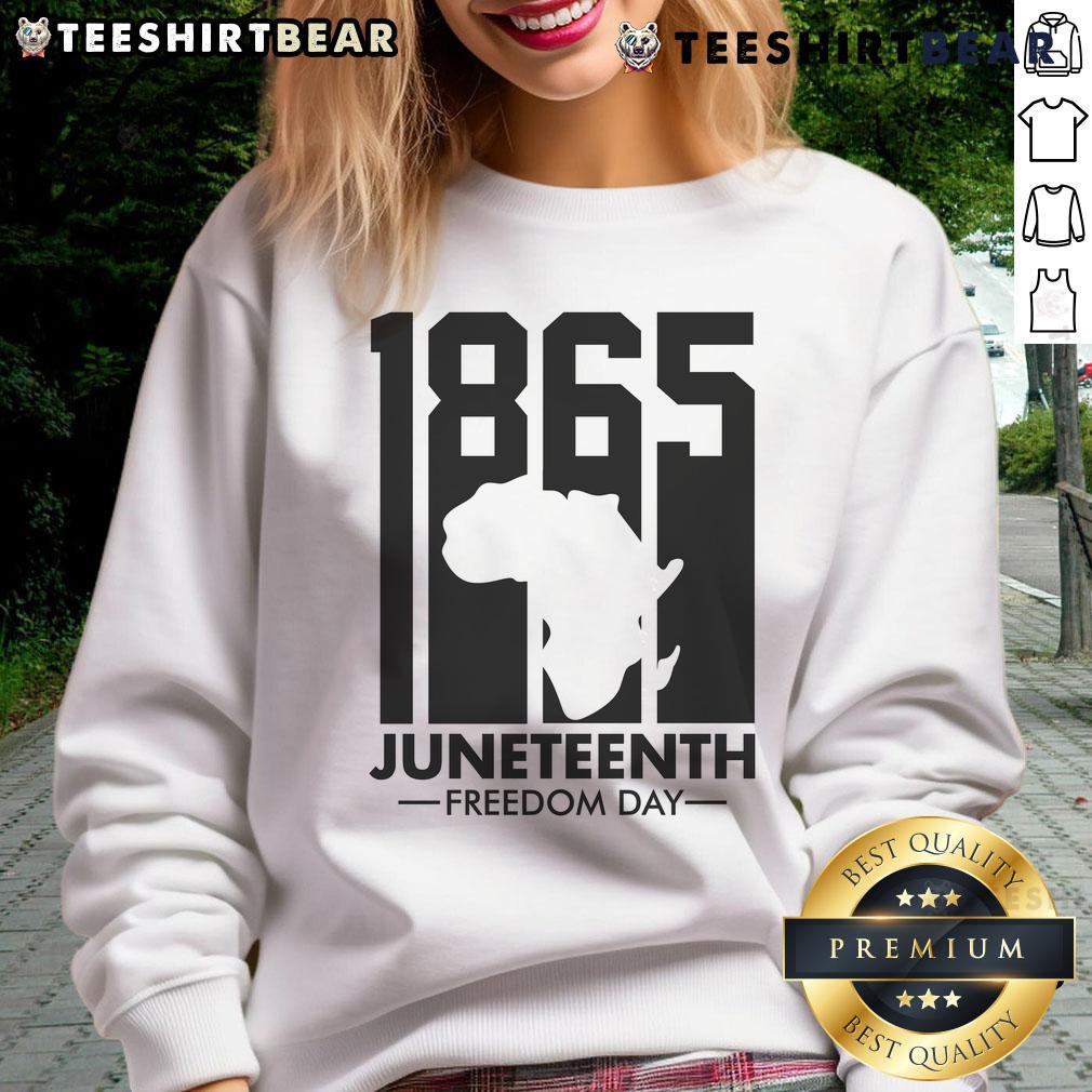 Alt Text: 1965 Juneteenth Freedom Day sweatshirt showcasing vibrant colors and historical significance, perfect for celebrations.
