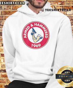 Good Armed and Hammered 1969 logo hoodie featuring a vintage design, perfect for casual wear and retro style enthusiasts.
