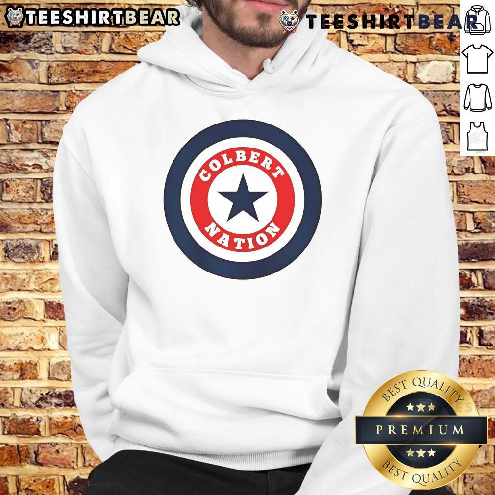 Good Colbert Nation Stephen Colbert 2025 logo hoodie featuring vibrant design and comfortable fit for fans.
