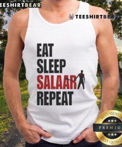 Good Eat Sleep Salaar Repeat Indian Action Tank Top featuring bold graphics and a comfortable fit for fans of the film.