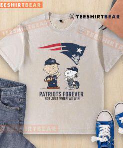 Good New England Patriots Charlie Brown Snoopy t-shirt, featuring 'Patriots Forever, Not Just When We Win' design.