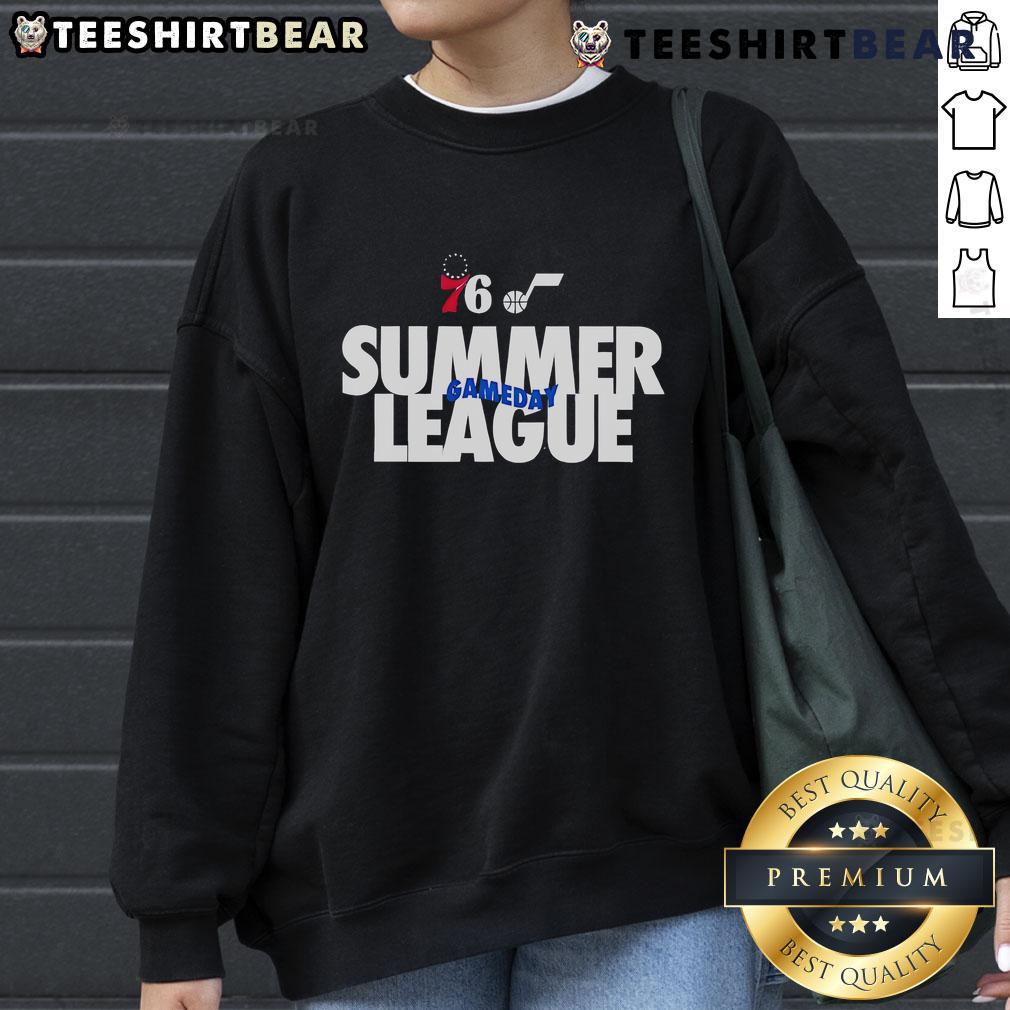 Philadelphia 76ers Summer League Gameday Sweatshirt featuring team colors and logo, perfect for fans and game day attire.
