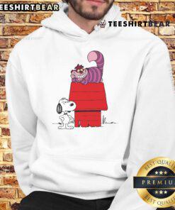 Good Snoopy X Cheshire Cat Unwelcome Visitor Hoodie featuring playful designs of Snoopy and Cheshire Cat in vibrant colors.