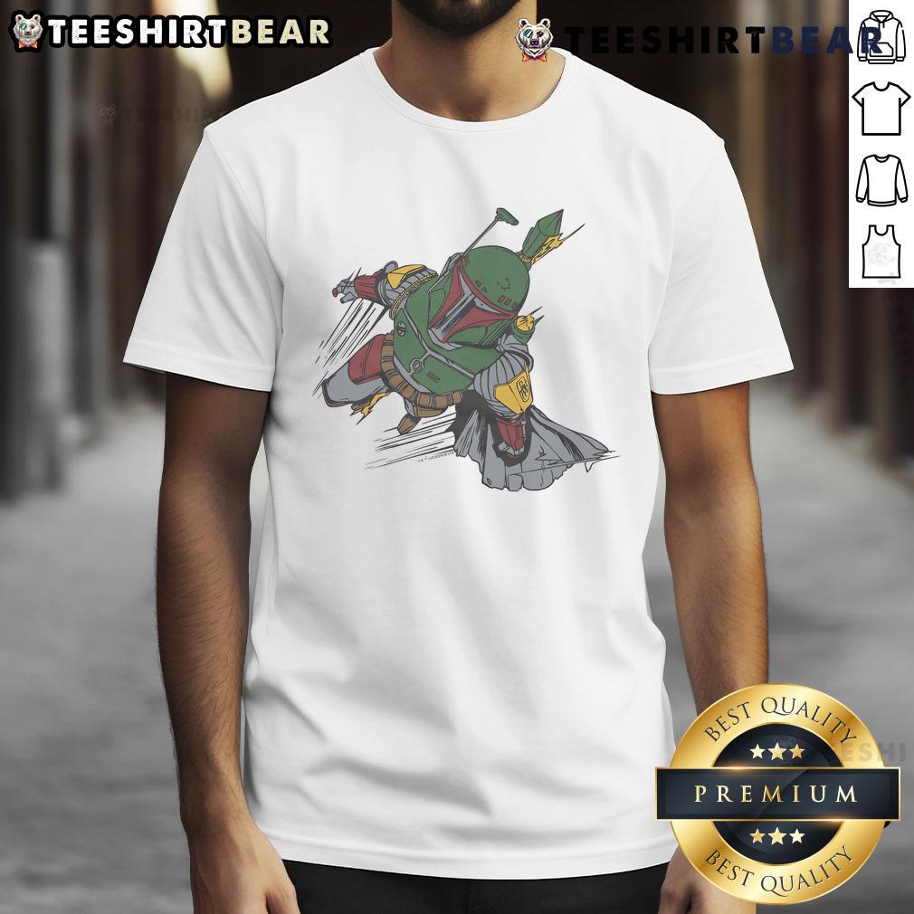 Good Star Wars Boba Fett character T-shirt featuring detailed graphics and vibrant colors, perfect for fans and collectors.