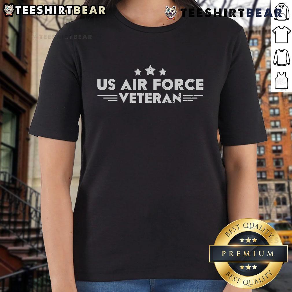 Good US Air Force Veteran Ladies Tee featuring patriotic design, perfect for honoring service and supporting veterans.