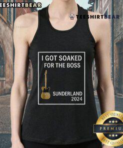 Happy I Got Soaked for the Boss Sunderland 2024 tank top featuring vibrant colors and a fun design for summer wear.