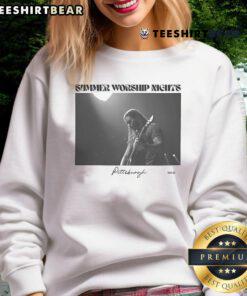 Happy Swn Summer Worship Nights Pittsburgh sweatshirt featuring vibrant design and cozy fit for summer events.