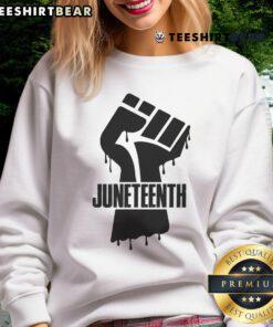 Hot Juneteenth Black Fist Sweatshirt featuring a bold design celebrating Black pride and freedom.