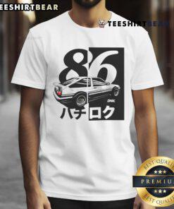 Stylish AE86 Hachiroku JDM car T-shirt featuring a classic design for car enthusiasts and street racing fans.