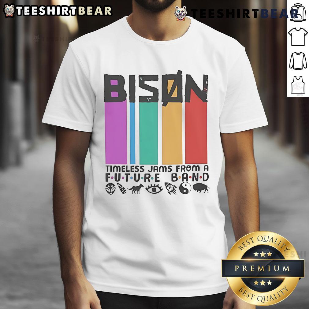Nice Bison Timeless Jam From A Future Band T-Shirt featuring a vibrant design and bold graphics for music lovers.