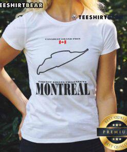 Canadian Grand Prix Circuit Gilles Villeneuve in Montreal featuring a stylish ladies' tee for racing enthusiasts.