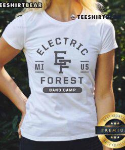 Nice Electric Forest Band Camp MI US Ladies Tee featuring vibrant design and comfortable fit for festival enthusiasts.