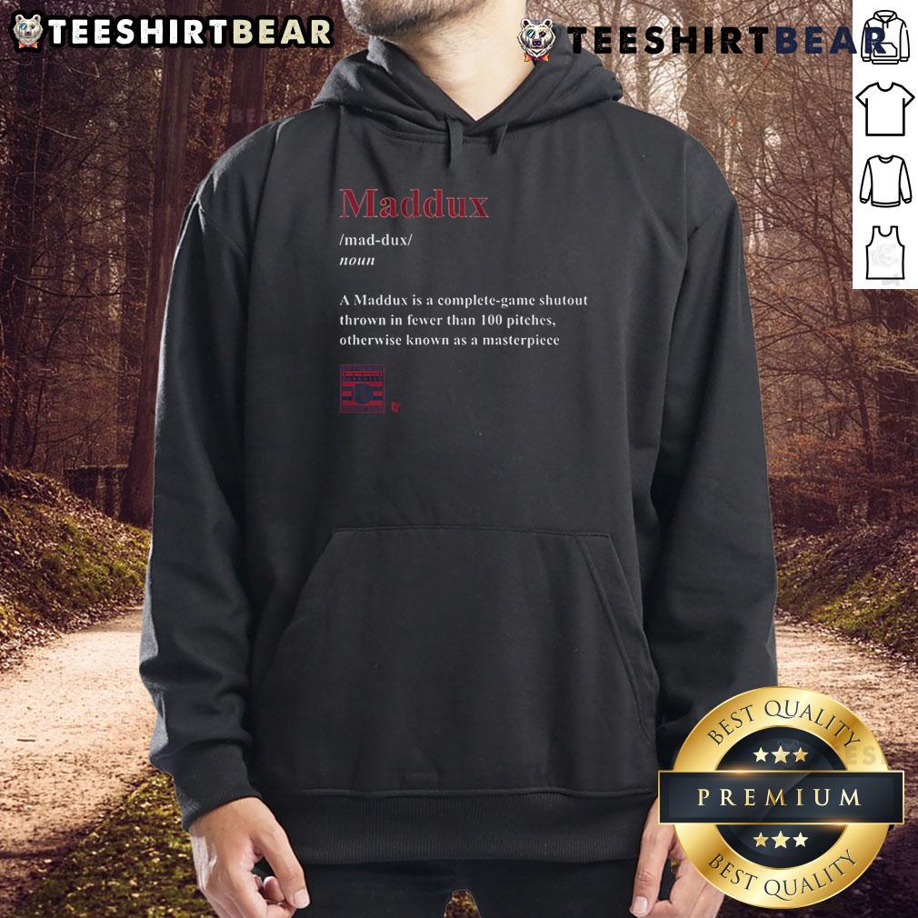 Nice Greg Maddux hoodie featuring a definition graphic, perfect for baseball fans and Maddux enthusiasts.