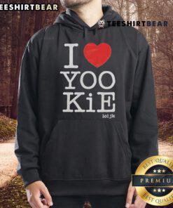 Stylish 'Nice I Love Yookie Lol JK Hoodie' in vibrant colors, perfect for fans of playful and trendy streetwear fashion.
