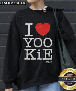 Cozy 'Nice I Love Yookie Lol JK' sweatshirt in vibrant colors, perfect for casual wear and Yookie fans.