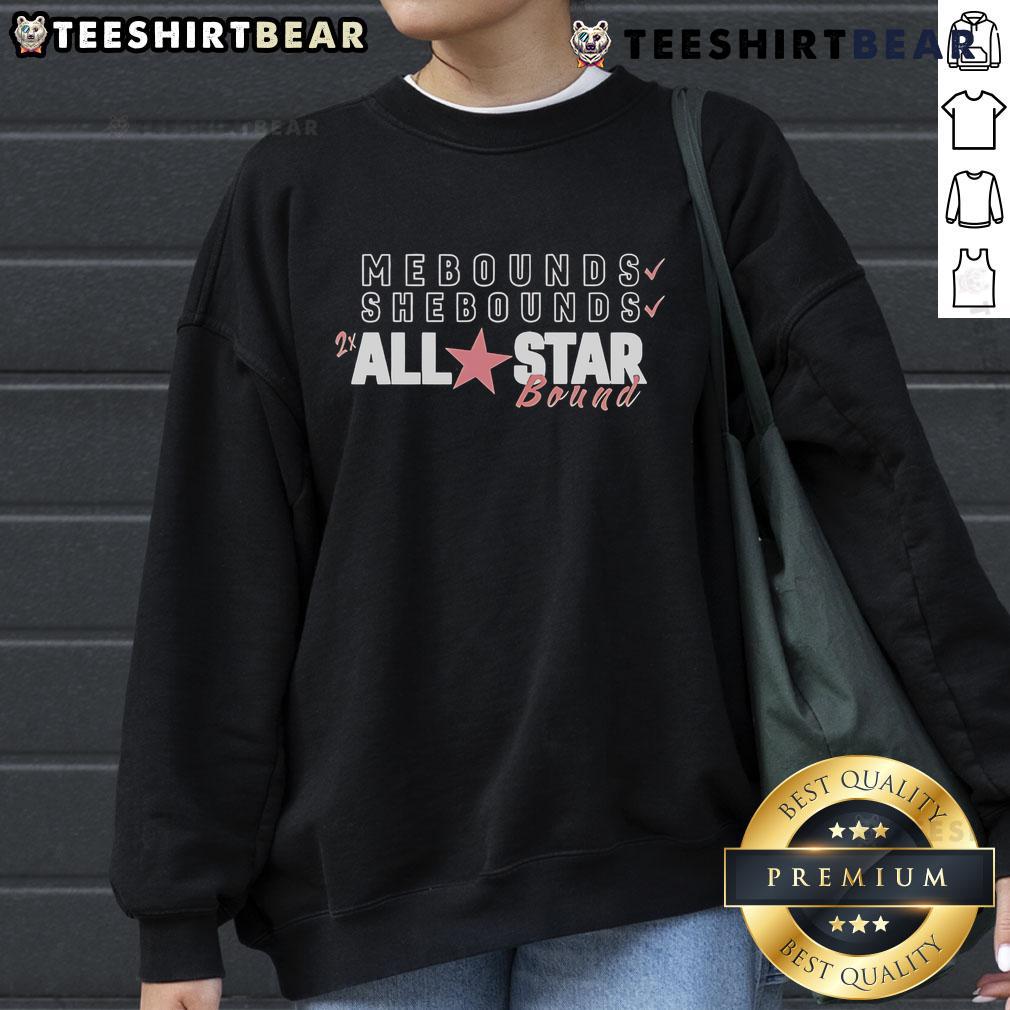 Nice Mebounds Sebounds All Star Bound Sweatshirt in vibrant colors displayed on a hanger, perfect for casual wear.