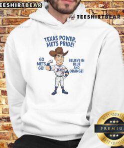 Nice New York Mets Texas Power hoodie in blue and orange, showcasing Mets pride with 'Go Mets Go' slogan.