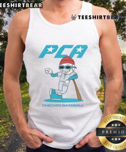Cartoon tank top featuring Pete Crow-Armstrong of the Chicago Cubs, perfect for mid-summer baseball fans.