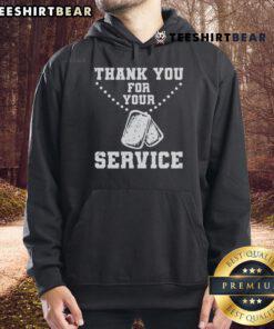 Cozy hoodie featuring 'Thank You For Your Service' dog tag design, perfect for service dog owners and supporters.