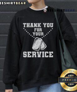Comfortable Nice Thank You For Your Service Dog Tag Sweatshirt in cozy fabric, perfect for dog lovers and veterans.