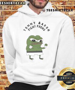 Nice Tommy Aaron Fight Frens Pepe the Frog hoodie featuring vibrant colors and unique design, perfect for fans.