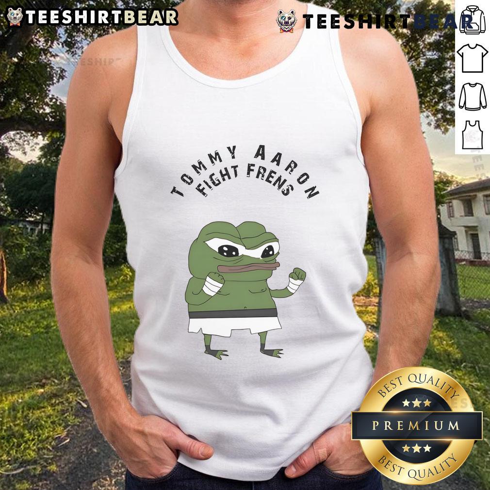 Nice Tommy Aaron Fight Frens Pepe the Frog tank top featuring vibrant graphics and a fun design perfect for fans.