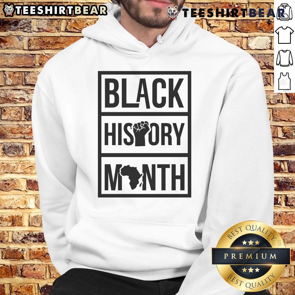 Alt Text: Official Black History Month Africa Fist Hoodie featuring a bold fist graphic, celebrating African heritage and culture.
