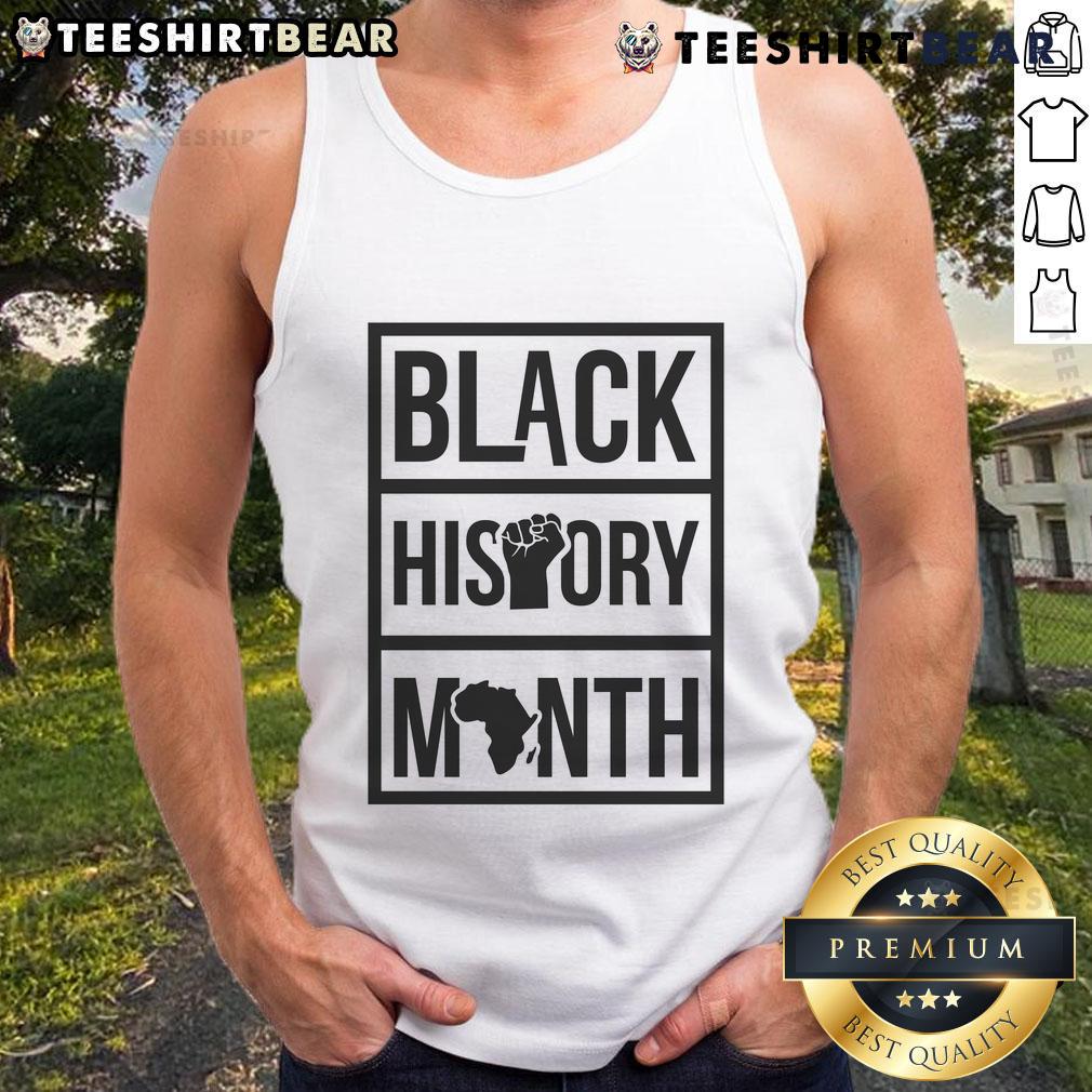 Official Black History Month Africa Fist Tank Top featuring a bold design celebrating African heritage and culture.