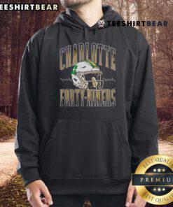 Alt Text: Official Charlotte 49ers football helmet hoodie in green, showcasing team logo and stylish design for fans.