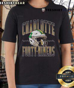 Official Charlotte 49ers football helmet ladies tee featuring team colors and logo, perfect for fans and stylish game day wear.
