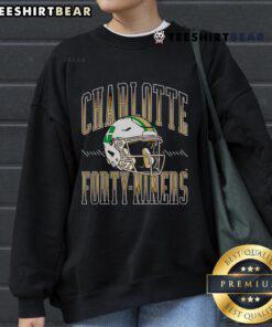 Official Charlotte 49ers football helmet sweatshirt, showcasing team colors and logo for fans and supporters.
