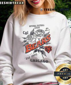 Alt Text: Official Chicago Bears Rose sweatshirt, celebrating the National Football League since 1920, perfect for fans.