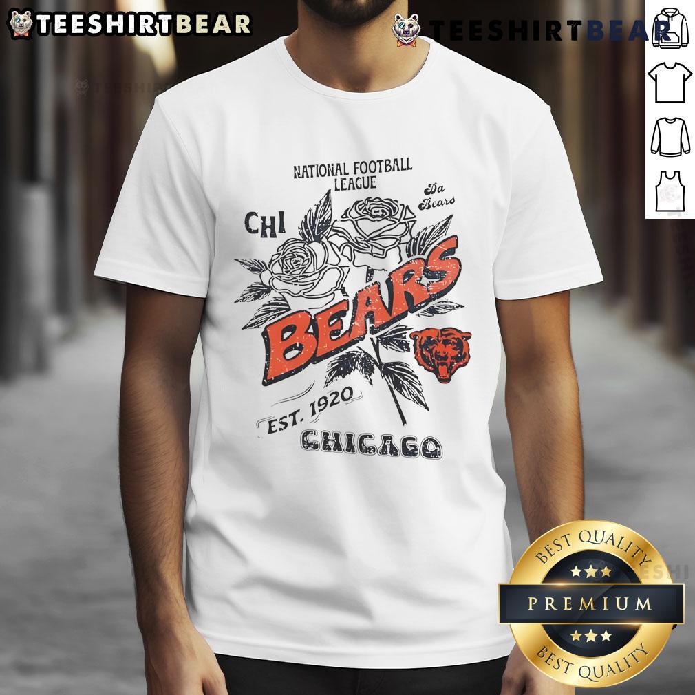 Alt Text: Official Chicago Bears T-Shirt featuring NFL logo, established 1920, perfect for fans and collectors of football memorabilia.