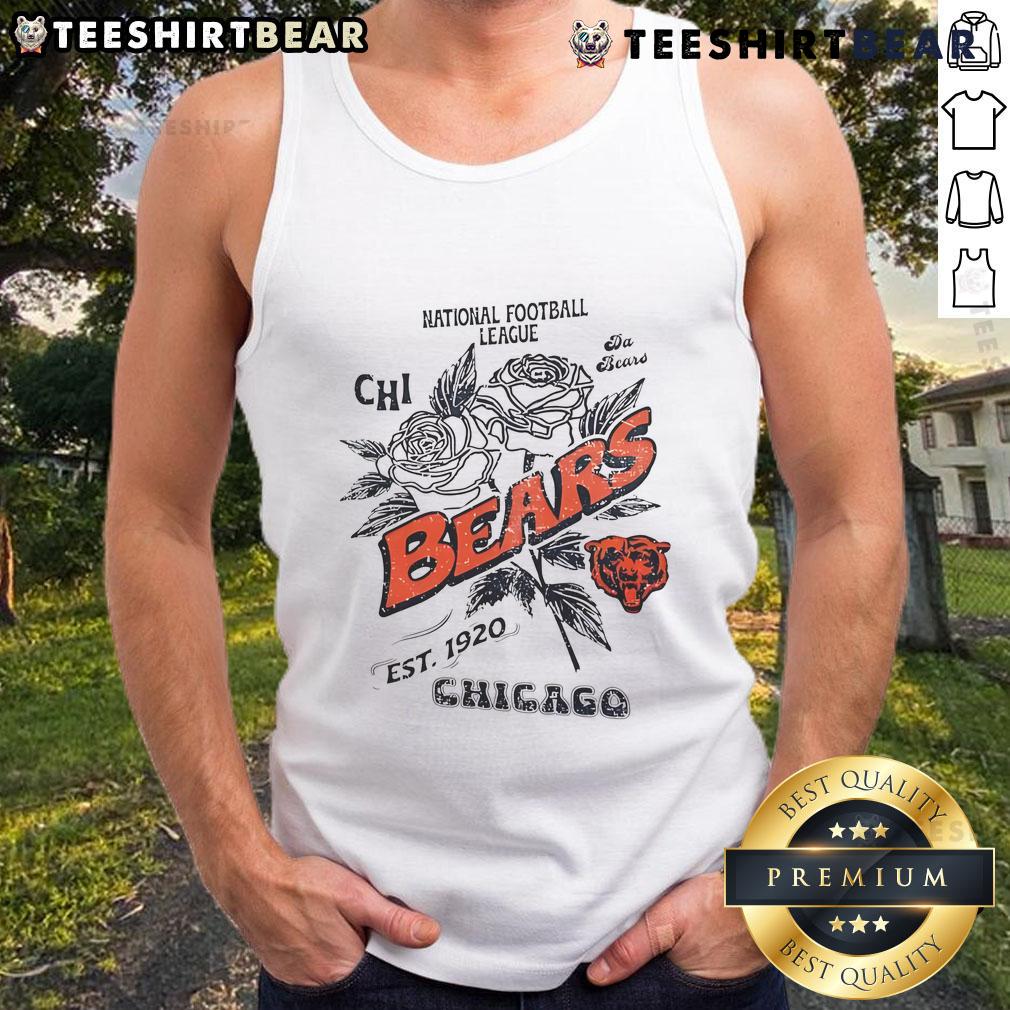 Official Chicago Bears Rose Tank Top, National Football League Est. 1920, perfect for fans and casual wear.