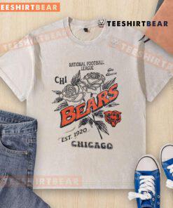 Official Chicago Bears Rose T-shirt, National Football League est. 1920, showcasing team pride and vintage style.