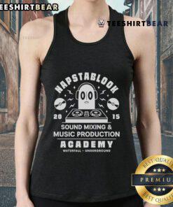 Official Napstablook 2015 Sound Mixing Music Production Academy tank top featuring a unique design for music enthusiasts.