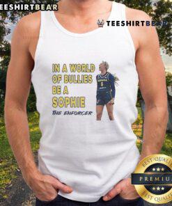 Alt Text: Sophie Cunningham wearing the 'Be a Sophie the Enforcer' tank top, promoting strength against bullies.