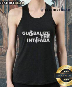 Official Zohran Mamdani Globalize The Intifada tank top featuring bold graphic design and activist message.