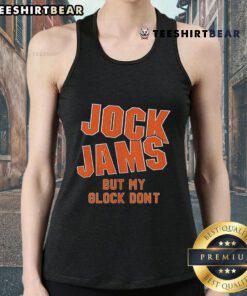 Premium Jock Jams But My Glock Don't tank top featuring bold graphic design, perfect for casual wear and gun enthusiasts.