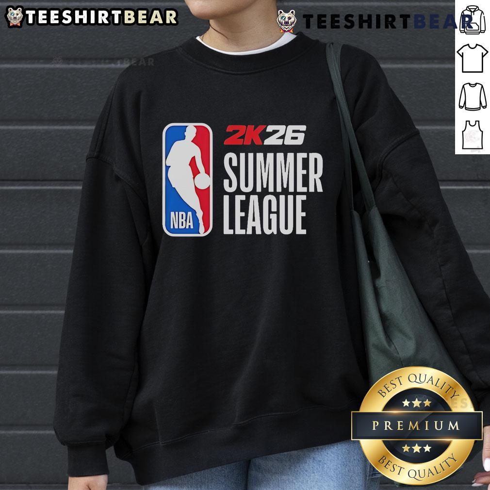 Top 2025 NBA 2K26 Summer League sweatshirt showcasing stylish design and vibrant team colors for basketball fans.
