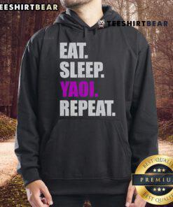 Top Eat Sleep Yaoi Repeat 2025 Hoodie featuring vibrant colors and trendy design for anime lovers and fans.