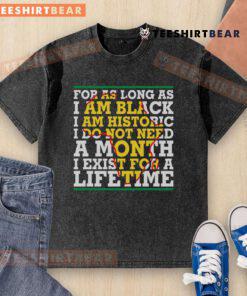 Black 'I Am Historic' washed t-shirt, celebrating Black history and identity, perfect for year-round expression.