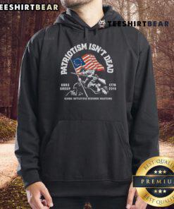 Patriotism Isn't Dead hoodie featuring American Flag design, celebrating 1776-2019, by Top Global Battlefield Research Solutions.